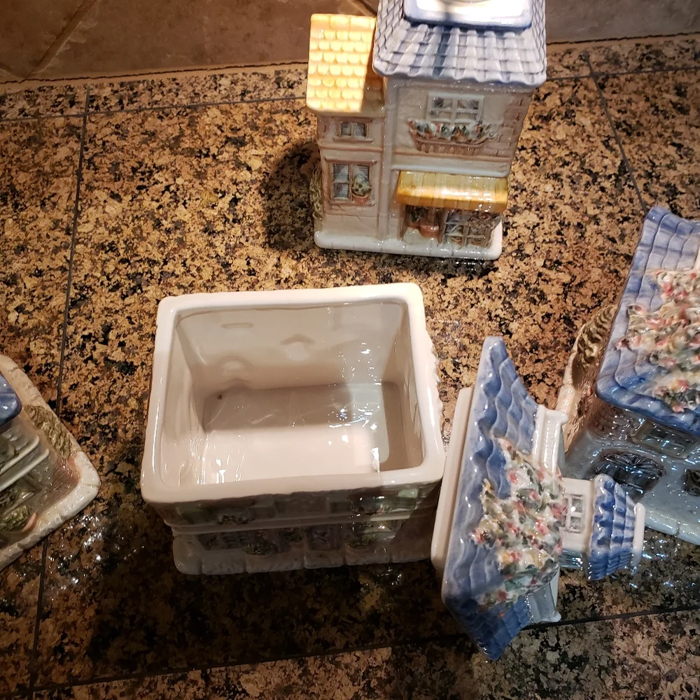 French bistro motif- 3 Canisters and soap dispenser